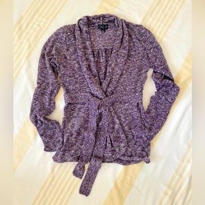 ONE A | LIKE NEW | Cowl Collar Wrap Cardigan in Marled Purple in SZ S
